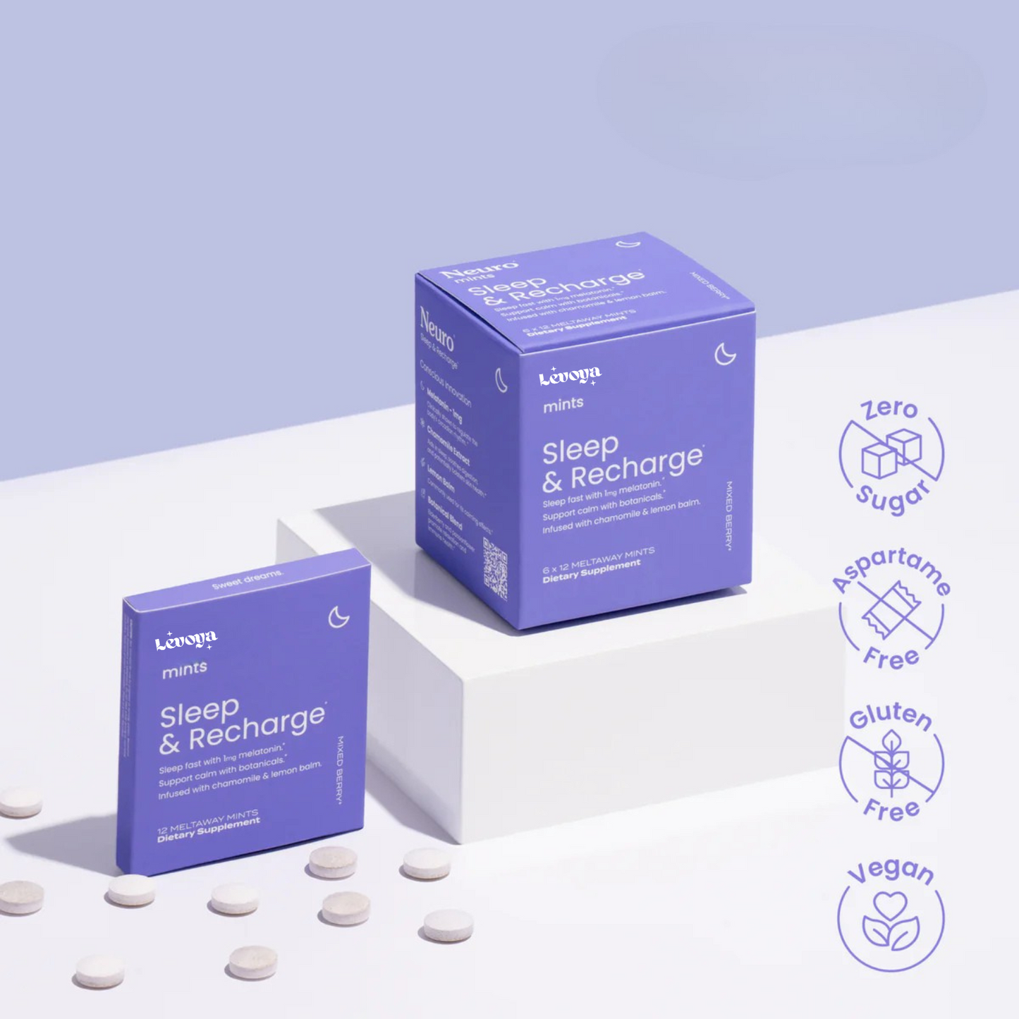 LEVOYA - Sleep & Recharge Mints - 72 pcs (1 Box)